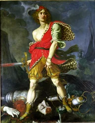 David a Goliáš (olej na plátně)
