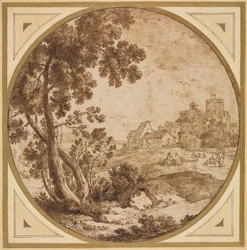 Krajina s budovami a postavami, druhá polovina 1600.