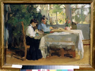 "Dance la Veranda" Peinture de Osip Emanuilovich Braz (1872-1936) Státní muzeum umění A. Radishcheva, Saratov