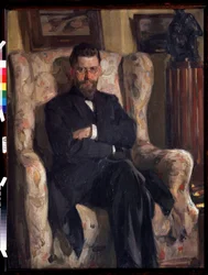 ""Portrét sběratele umění Alexise (AA) Bakhrushina (1865-1929)"" (Portrét sběratele Alexey A. Bakhrushina) Obraz Osip Emmanuilovič Braz (1872-1936) 1904 Státní muzeum umění Tula (Toula)