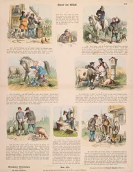Hans in Luck (podle bratří Grimmů) brožovaný list vydaný Gustavem Weisem, Stuttgart, 1860
