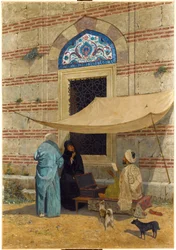 Public Scribe - Peinture de Osman Hamdi Bey (1842-1910) - 1910 - Olej na plátně - 110x77 - Muzeum Sakip Sabanci, Istanbul