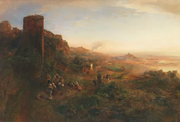 Oswald Achenbach Večerní nálada v Albánských horách