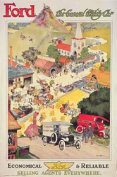 Reklamní plakát na Ford - Univerzální užitkový automobil, kolem roku 1912
