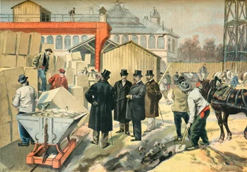 Návštěva prince z Walesu na staveništi pařížské výstavy v roce 1900