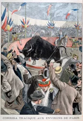 Tragická býčí nehoda kolem Paříže, 1899