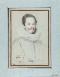 Portrét markýze Paris Pinelli (17. století) Kresba Ottavio Leoni (1578-1630) Genes 17. století, Musei di Strada Nuova, Fondo Disegni, inv 2414