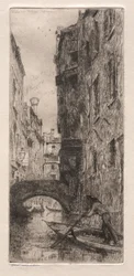 Lepty Benátek: Ponte del Pistor, Benátky, 1880.
