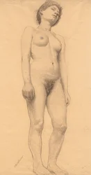 Stojící ženský akt, pravděpodobně 1878-79