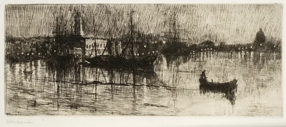 Deštivá noc, cca 1880-82 (lept a suchá jehla)