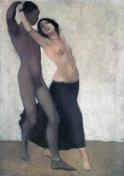 Afroevropský taneční pár, kolem roku 1903