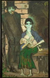 Cikánská rodina (malba na plátně)