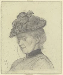 Portrét Luise Scholdererové s kloboukem
