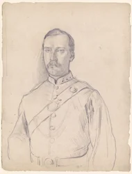 Portrét muže v uniformě, polopostava