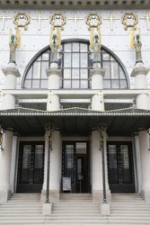 Kostel Am Steinhof (kostel Leopld) navržený Otto Wagnerem, Vídeň, Rakousko (foto)