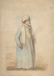 Vousatý muž v orientálním kostýmu, ca. 1780.