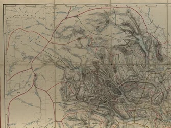 Mapa z mapové sbírky Národní knihovny. Mapa byla vydána jako ruční kresba (po roce 1846) a zobrazuje Telemark