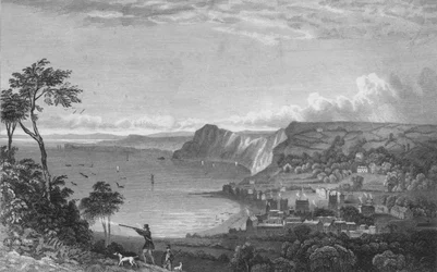 Sidmouth, Z útesů směrem k Seatonu, 1832.