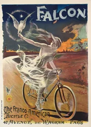 Plakát s reklamou na jízdní kola Falcon, kolem roku 1894