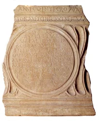 Paleochretian umění: křesťanský epitaf Melissus. Z Říma, Paříže, muzea Louvre