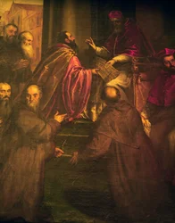 Pavel IV. přednáší papežskou zprávu o založení řádu Crucifers (Crociferi)