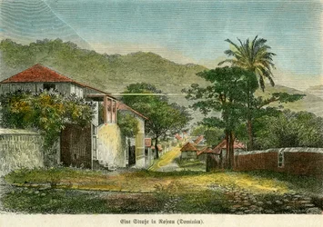 Ulice v Roseau, Dominika, c1880.