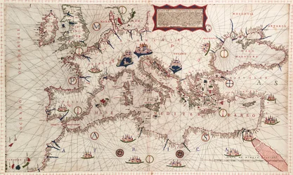 Mapa Středozemního, Černého a Kaspického moře