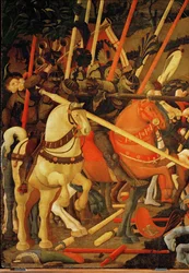 Rytíři ve zbroji (tempera na dřevě)