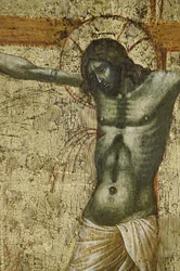 Kristus, detail z roku 1630100 Polyptych Ukřižování se svatými