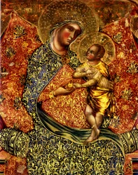 Madonna a dítě na trůnu se dvěma anděly