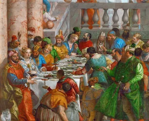 Detail svatební hostiny v Káně