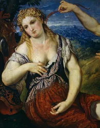 Venuše, detail z Venuše, Flora, Mars a Cupid (Alegorie)