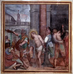 Umučení Krista, bičování Ježíše (Freska