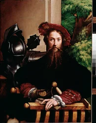 Portrét Galeazza Sanvitale, vévoda z Fontanellato, manžel Paola Gonzaga, 1524
