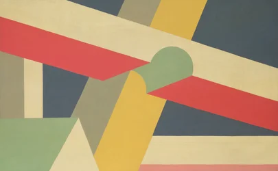 Příčné trámy, 1928-32 (olej a tužka na plátně)