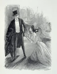 Ilustrace z knihy Oscara Wildea (1854-1900) "Obraz Doriana Graye", rytina E. d