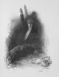 Ilustrace z knihy Oscara Wildea (1854-1900) "Obraz Doriana Graye", rytina E. d