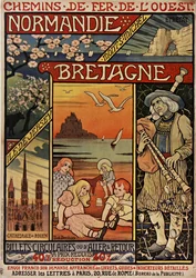 Západní železnice. Normandie, Bretaň, 1900.