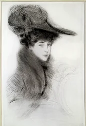 Portrét vévodkyně z Malborough. Kresba Paul Helleu (1859-1927), 20. století. Bayonne, Bonnatovo muzeum