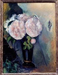 Květiny v modré váze Obraz od Paula Cezanna (1839-1906) Slunce z 19. století. 0,3x0,23 m Paříž, Musee de l
