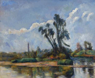 La Riviere par Cezanne, Paul (1839-1906). Olej na plátně, rozměr : 50x61, cca 1881, soukromá sbírka