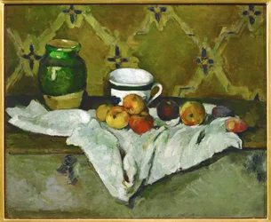 Nature Morte avec pot, tasse et pommes, Příroda s hrncem, šálkem a jablky (malba)