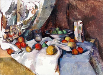 Zátiší s jablky. Obraz Paul Cezanne (1839-1906), olej na plátně