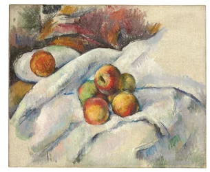 Jablka na plátně, kolem roku 1885