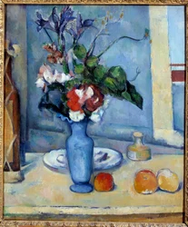 Le vase bleu Obraz Paula Cezanna (1839-1906) 1885 Rozm. 0,61x0,5 m Paříž, musee d