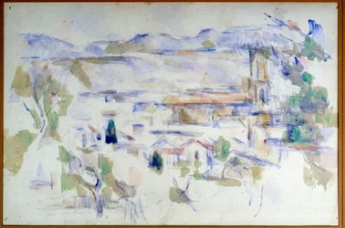 Pohled na Cathedrale d"Aix en Provence Akvarel online v olověném dole od Paula Cezanna