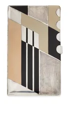 Pouzdro na cigarety, cca 1925 (stříbrno-zlacený kov a lak)