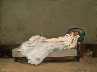 Světlovlasá žena na pohovce, 1884