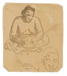 Sedící tahitská žena (recto); Stojící tahitská žena (verze)