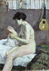 Studie nahé Suzanne při šití